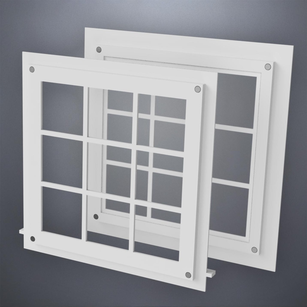 Wide 9-Pane Window
