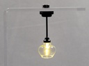 Black Ceiling Light with Glass Bowl Shade - Battery Operated LED