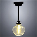 Black Ceiling Light with Glass Bowl Shade - Battery Operated LED