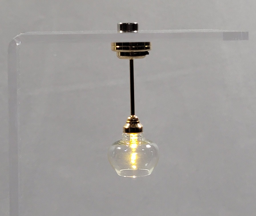 Black Ceiling Light with Glass Bowl Shade - Battery Operated LED