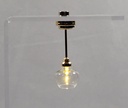 Black Ceiling Light with Glass Bowl Shade - Battery Operated LED