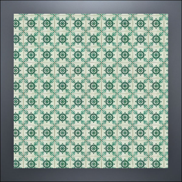 Green Pattern Tile Flooring