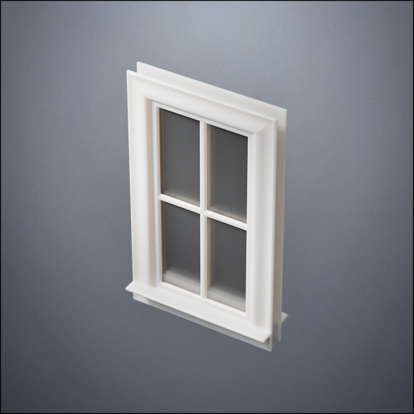 Narrow 4-Pane Thick-Framed Window