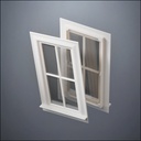 Narrow 4-Pane Thick-Framed Window