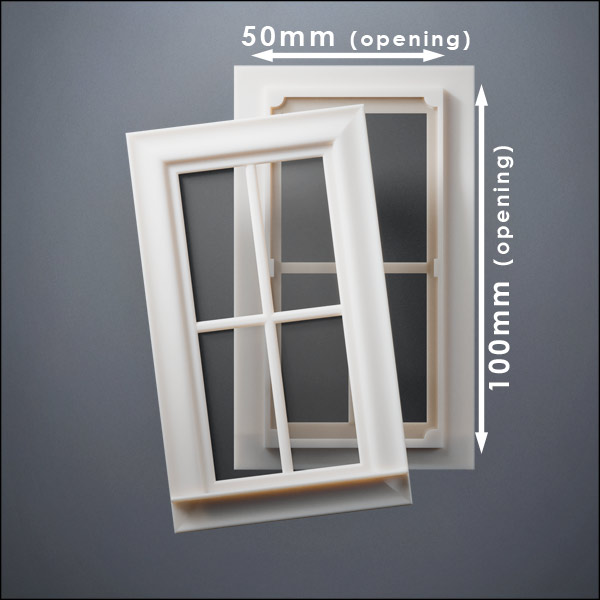 Narrow 4-Pane Thick-Framed Window