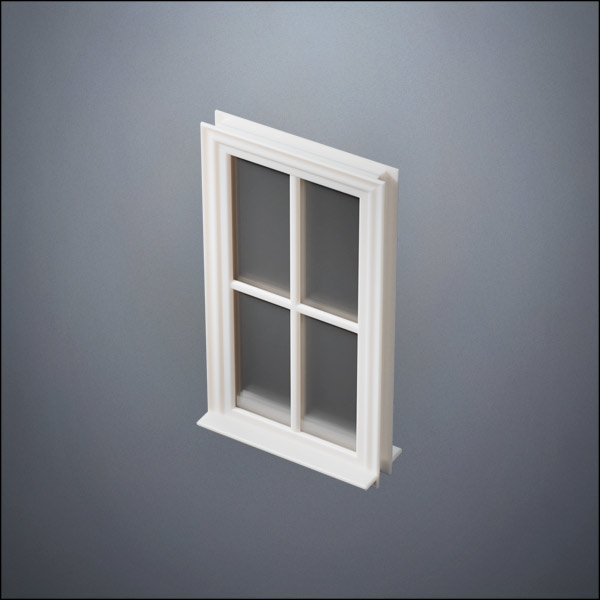 Narrow 4-Pane Thin-Framed Window