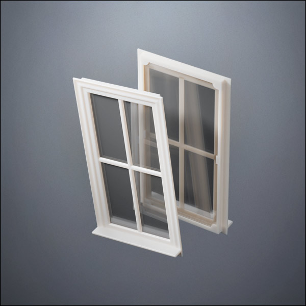 Narrow 4-Pane Thin-Framed Window