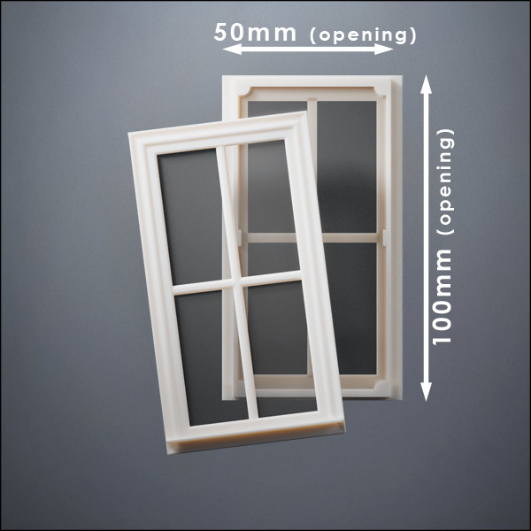 Narrow 4-Pane Thin-Framed Window