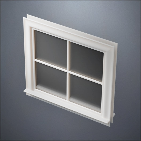 Wide 4-Pane Thick-Framed Window