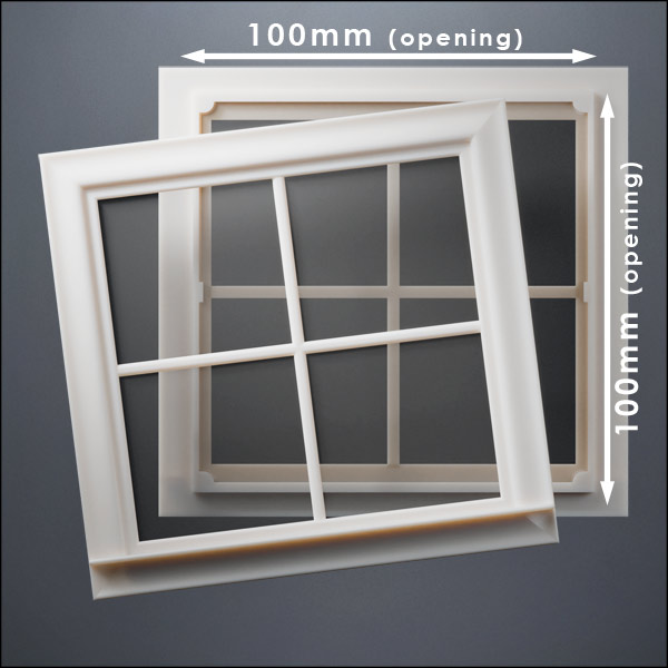 Wide 4-Pane Thick-Framed Window