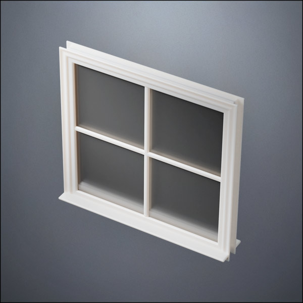 Wide 4-Pane Thin-Framed Window
