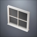 Wide 4-Pane Thin-Framed Window