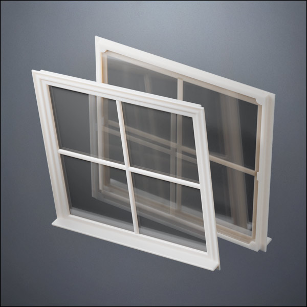 Wide 4-Pane Thin-Framed Window