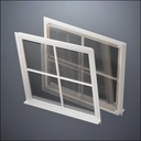 Wide 4-Pane Thin-Framed Window