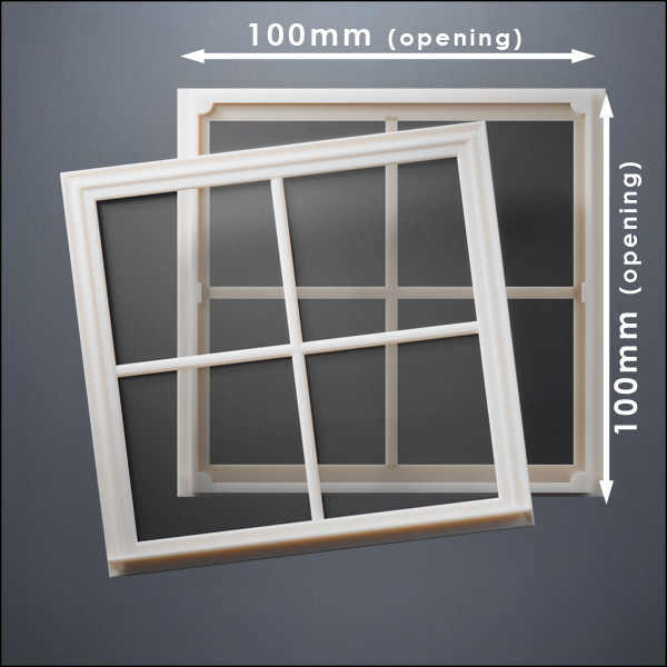 Wide 4-Pane Thin-Framed Window