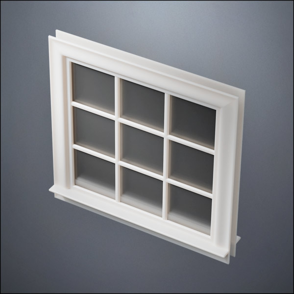 Wide 9-Pane Thick-Framed Window