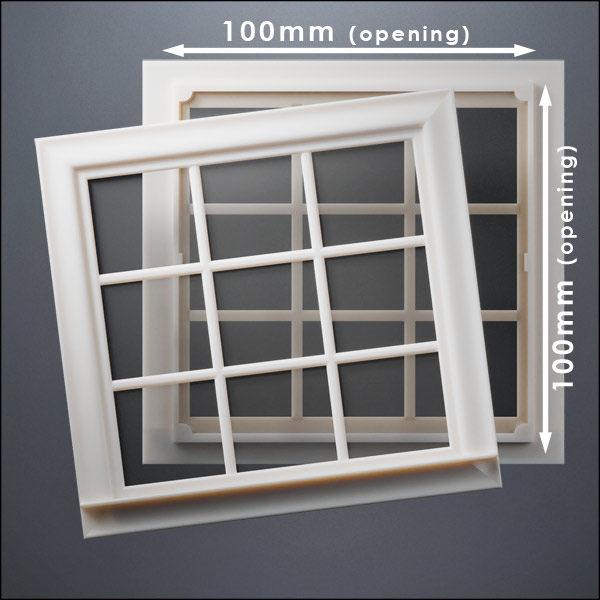 Wide 9-Pane Thick-Framed Window