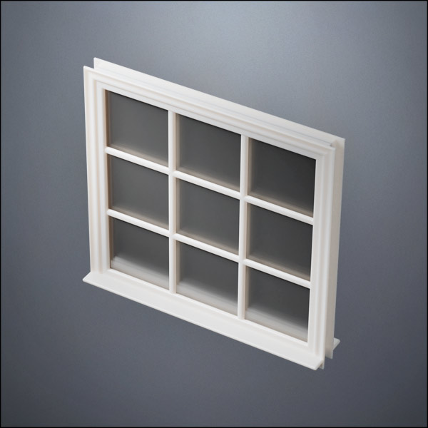 Wide 9-Pane Thin-Framed Window