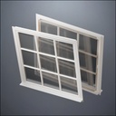 Wide 9-Pane Thin-Framed Window