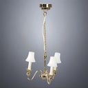 Brass Ceiling Light with Three Bell Shades - Battery Operated LED