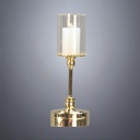 Brass Table Lamp with Plastic Flickering Candle - Battery Operated LED