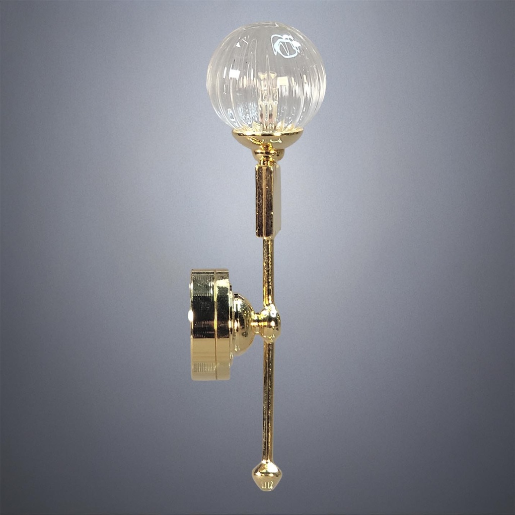 Glass Globe on Brass Pole - Battery Operated LED