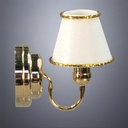Brass Wall Lamp with White Cone Shade - Battery Operated LED
