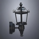 Black Square Vintage Wall Lantern with No Glass - Battery Operated LED