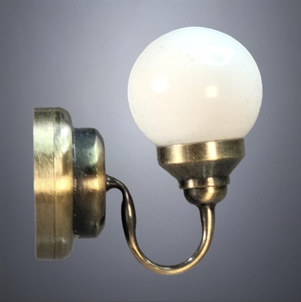 Brushed Bronze Lamp with White Globe Lights - Battery Operated LED