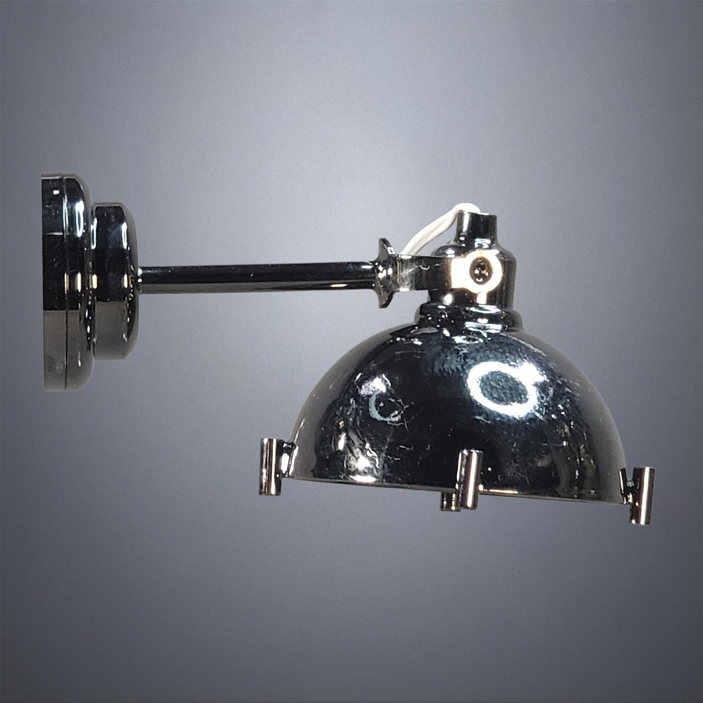 Gunmetal Half-Dome Floodlight on Swivel Arm - Battery Operated LED
