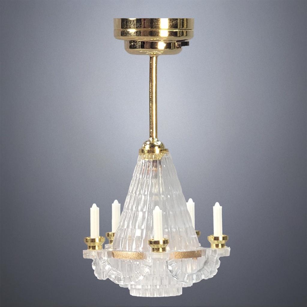Chandelier with Crystals and Candles - Battery Operated LED