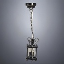 Hanging Hexagon Lantern in Gunmetal Gray with Glass - Battery Operated LED