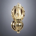 Wall-mounted Glass Hurricane Lamp with Brass Reflector - Battery Operated LED