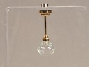 Brass Ceiling Light with Glass Bowl Shade - Battery Operated LED