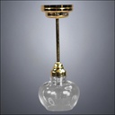 Brass Ceiling Light with Glass Bowl Shade - Battery Operated LED