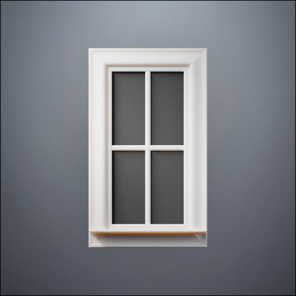 Narrow 4-Pane Window - Thick Frame