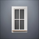 Narrow 4-Pane Window - Thick Frame