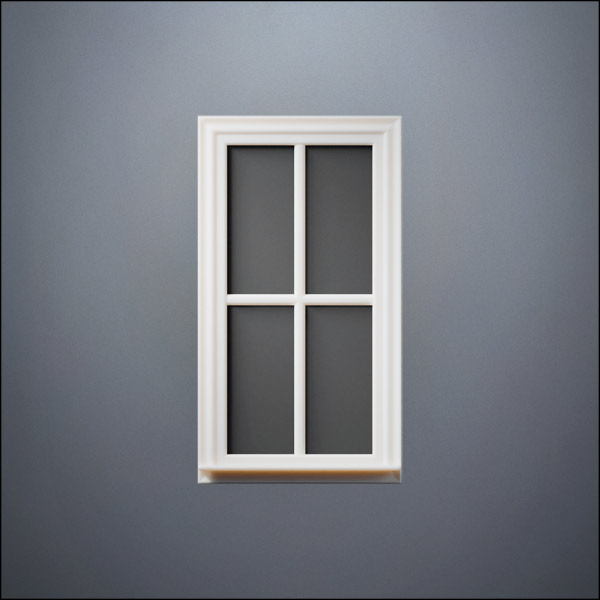 Narrow 4-Pane Window - Thin Frame