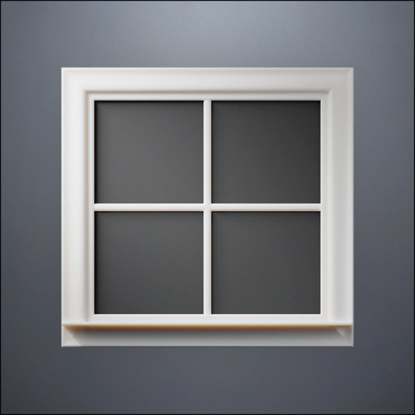 Wide 4-Pane Window - Thick Frame