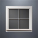 Wide 4-Pane Window - Thick Frame