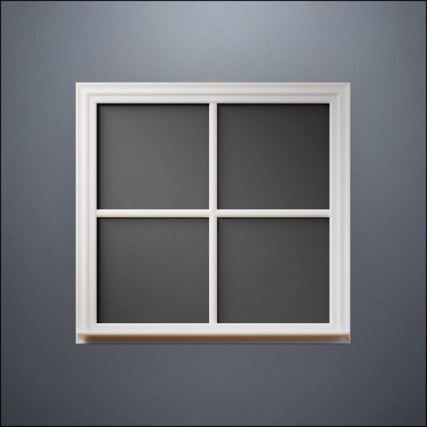 Wide 4-Pane Window - Thin Frame