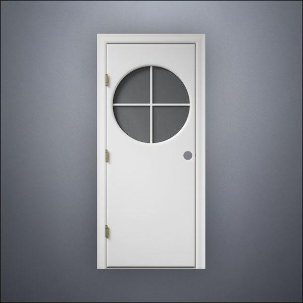 Circular Cross Window Door - Thin Frame