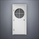 Circular Cross Window Door - Thin Frame