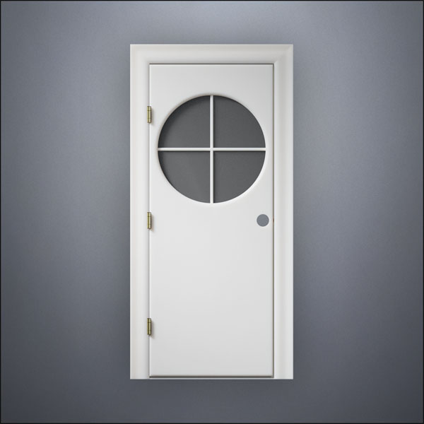 Circular Cross Window Door - Thick Frame