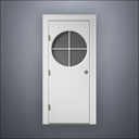 Circular Cross Window Door - Thick Frame