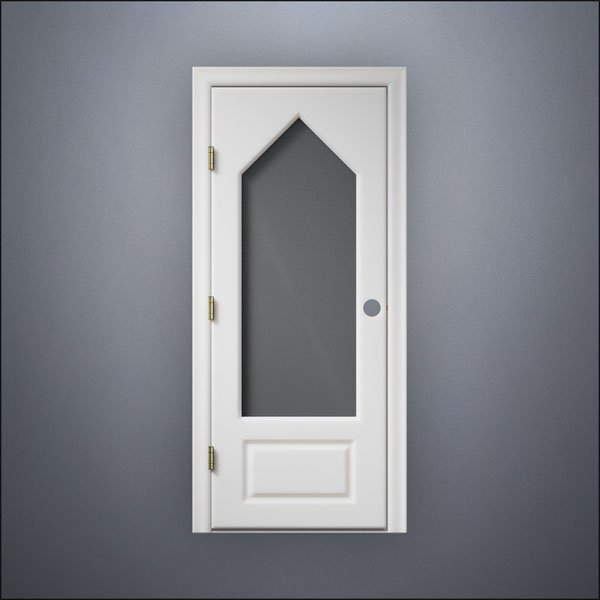 3/4 Steepled Window Door - Thin Frame