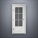 3/4 Six Pane Window Door - Thin Frame