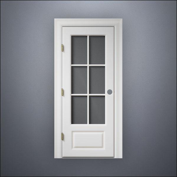 3/4 Six Pane Window Door - Thick Frame