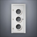 Triple Porthole Window Door - Thick Frame