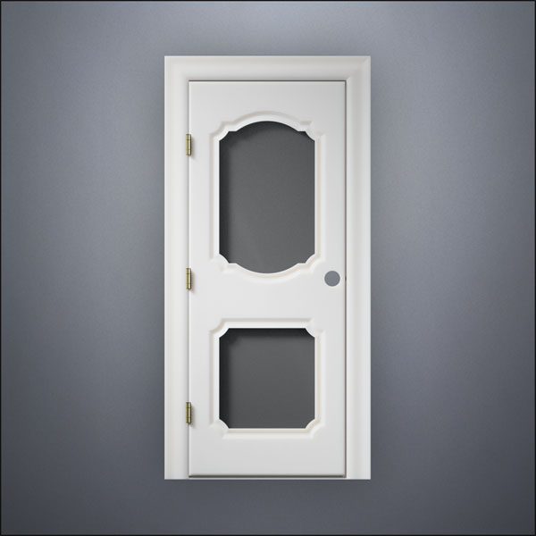 Fancy Carrara Double Window Door - Thick Frame